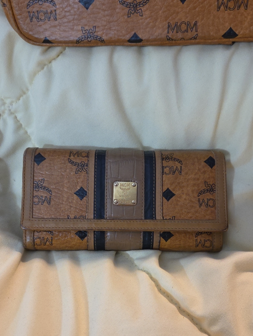 MCM Cognac Visetos Monogram Continental Wallet